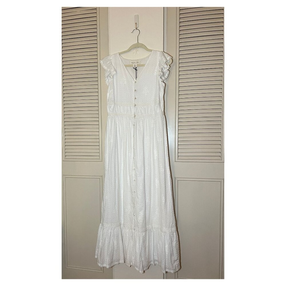 Rachel Zoe White Eyelet Flutter Sleeve Dress | Size 6